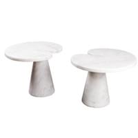 Pair of "Eros" Marble Tables, Designed by Angelo Mangiarotti for Skipper Pair of "Eros" Marble Tables, Designed by Angelo Mangiarotti for Skipper