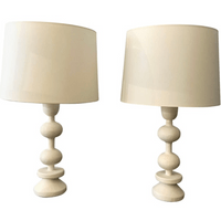 Pair of Stuccoed Plaster Table Lamps, Model " TOTEM" Pair of Stuccoed Plaster Table Lamps, Model " TOTEM"