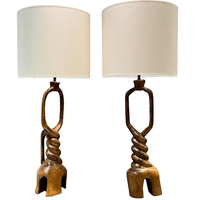 SOLD Two organic carved lamps, South of France 1960's SOLD Two organic carved lamps, South of France 1960's