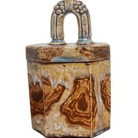 Stoneware octogonal box by Charles Gruber, circa 1920 Stoneware octogonal box by Charles Gruber, circa 1920