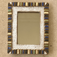 Glazed ceramic mirror, Les Argonautes, Vallauris.  Glazed ceramic mirror, Les Argonautes, Vallauris.