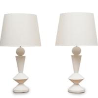 Pair of Plaster Lamps in the taste of Jean-Michel Frank Pair of Plaster Lamps in the taste of Jean-Michel Frank