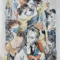 Party Scene . Original lithograph signed and numbered. Limited edition $495. Party Scene . Original lithograph signed and numbered. Limited edition $495.