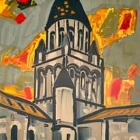 Clocher roman 1966. Original lithograph signed and numbered.$600. Clocher roman 1966. Original lithograph signed and numbered.$600.