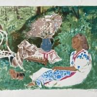 untiltled Picnic Scene. Original lithograph signed and numbered. Limited edition $650. untiltled Picnic Scene. Original lithograph signed and numbered. Limited edition $650.
