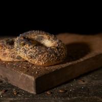 Our seedy bagel. Poppy, sesame and pumpkin seed. Photo by Vanessa Wu.
