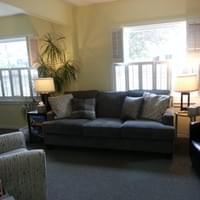 Dr. Ferguson's office with comfy grey couch
