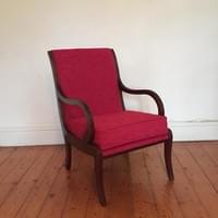 Antique Fireside Chair in Cerise Pink Antique Fireside Chair in Cerise Pink