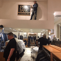 Commercial painting service at a retail business.