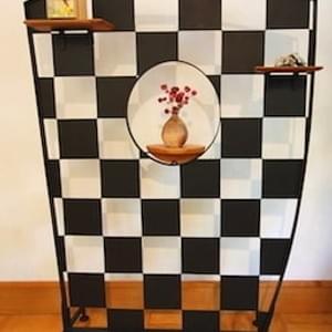 Japanese check pattern「市松のパーテーション・シリーズ」間仕切り スクリーン Iron Partition Room Divider Japanese check pattern「市松のパーテーション・シリーズ」間仕切り スクリーン Iron Partition Room Divider