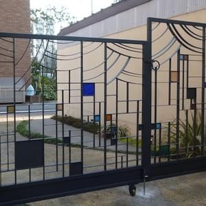 門扉 House Gate 4 Wrought Iron & stained glass 門扉 House Gate 4 Wrought Iron & stained glass