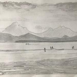 Pècheurs sur le lac Pècheurs sur le lac