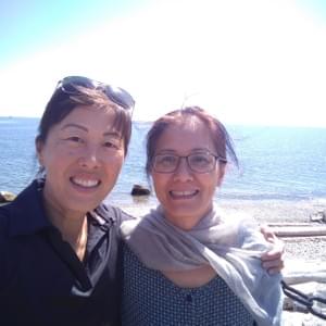 Sonia Tan and Eileen Han reunion in 2019 with Shifu shining down. c.2019