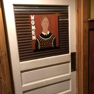 Women's Room Sign with farmer painted at theBarn