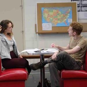 In rehearsals for "Passing Through" with Max Chernin.