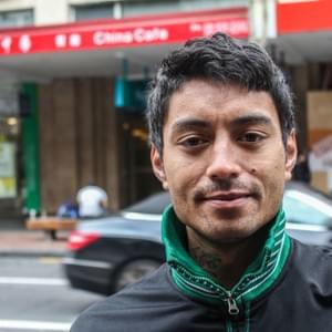 "I am from New Zealand. I love New zealand but i see a lot of violence here. I was raised in a gang environment. My father is a very high member of the gang, life was horrible. And I was trying to run away from the gang so became homeless. I met my wife in a party and she was with me while I was homeless. People looked down on us, one guy just throw a 50cents and walk straight away! But I really feel tired of that kind of gang life and i really wanna get rid of it. But my father is the gang ! It's on my back! Forever! I remember, we went into a debtor's house when he did not pay his debt. we had to hurt him. His family was there, we had to hurt them too. That's the suckest moment in my life. You say you forgot? Bomb! But what can i do? I don't like it but i can't stop it. When a short gun is pointing at you, you have no choice.  My mom is a bit sick in the last couple of months. She's a lovely person, very different. she is weak and could only be able to take her salad. When I'm home I will make her favorite avocado salad, I would say, "mom, i made this for you!" and it's my happiest moment when I see her enjoying the bowl of salad I made. My dream is to buy a sky tower, kick out everyone I don't know and invite all my friends to get in, haha. My mates are normal people, never be able to live there. Dream is a dream, right?" "I am from New Zealand. I love New zealand but i see a lot of violence here. I was raised in a gang environment. My father is a very high member of the gang, life was horrible. And I was trying to run away from the gang so became homeless. I met my wife in a party and she was with me while I was homeless. People looked down on us, one guy just throw a 50cents and walk straight away! But I really feel tired of that kind of gang life and i really wanna get rid of it. But my father is the gang ! It's on my back! Forever! I remember, we went into a debtor's house when he did not pay his debt. we had to hurt him. His family was there, we had to hurt them too. That's the suckest moment in my life. You say you forgot? Bomb! But what can i do? I don't like it but i can't stop it. When a short gun is pointing at you, you have no choice.  My mom is a bit sick in the last couple of months. She's a lovely person, very different. she is weak and could only be able to take her salad. When I'm home I will make her favorite avocado salad, I would say, "mom, i made this for you!" and it's my happiest moment when I see her enjoying the bowl of salad I made. My dream is to buy a sky tower, kick out everyone I don't know and invite all my friends to get in, haha. My mates are normal people, never be able to live there. Dream is a dream, right?"