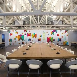 Wall graphic in the Dutch Culture Centre.