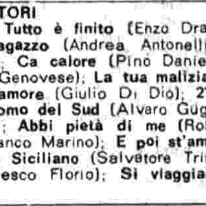 Manuele1984: Era il 1979. L'avventura,nel Mondo delle Sigle doveva ancora cominciare ma, il Maestro , veniva passato sulla radio della RAI(Filodiffusione) con il brano "Tutto è finito". Manuele1984: Era il 1979. L'avventura,nel Mondo delle Sigle doveva ancora cominciare ma, il Maestro , veniva passato sulla radio della RAI(Filodiffusione) con il brano "Tutto è finito".