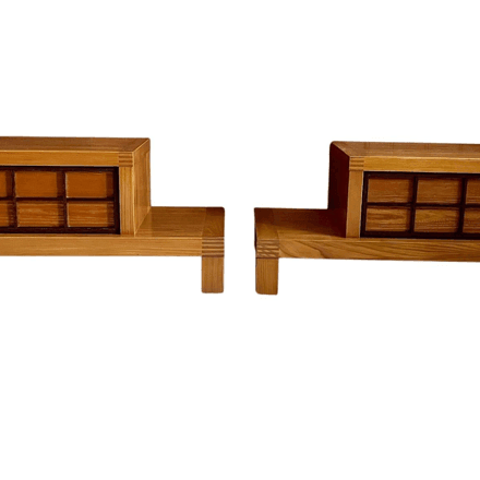 SOLD Pair of elmwood night stands, Japanese cabinet maker, 1960's SOLD Pair of elmwood night stands, Japanese cabinet maker, 1960's