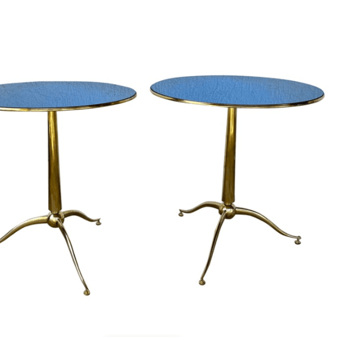 SOLD Pair of brass side tables, Osvaldo Borsani.  SOLD Pair of brass side tables, Osvaldo Borsani.