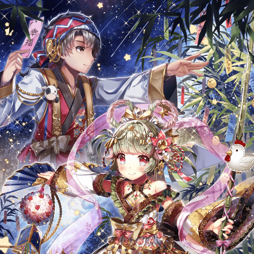 カレンダー用イラスト「7月:七夕まつり」 カレンダー用イラスト「7月:七夕まつり」