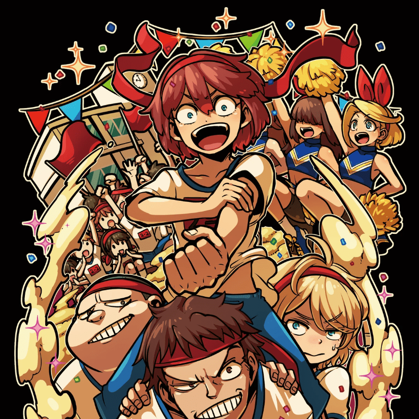 カレンダー用イラスト「10月:運動会・体育祭」 カレンダー用イラスト「10月:運動会・体育祭」