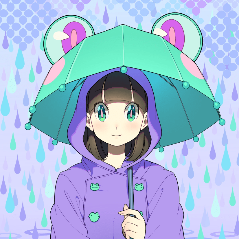 カレンダー用イラスト「6月:梅雨」 カレンダー用イラスト「6月:梅雨」