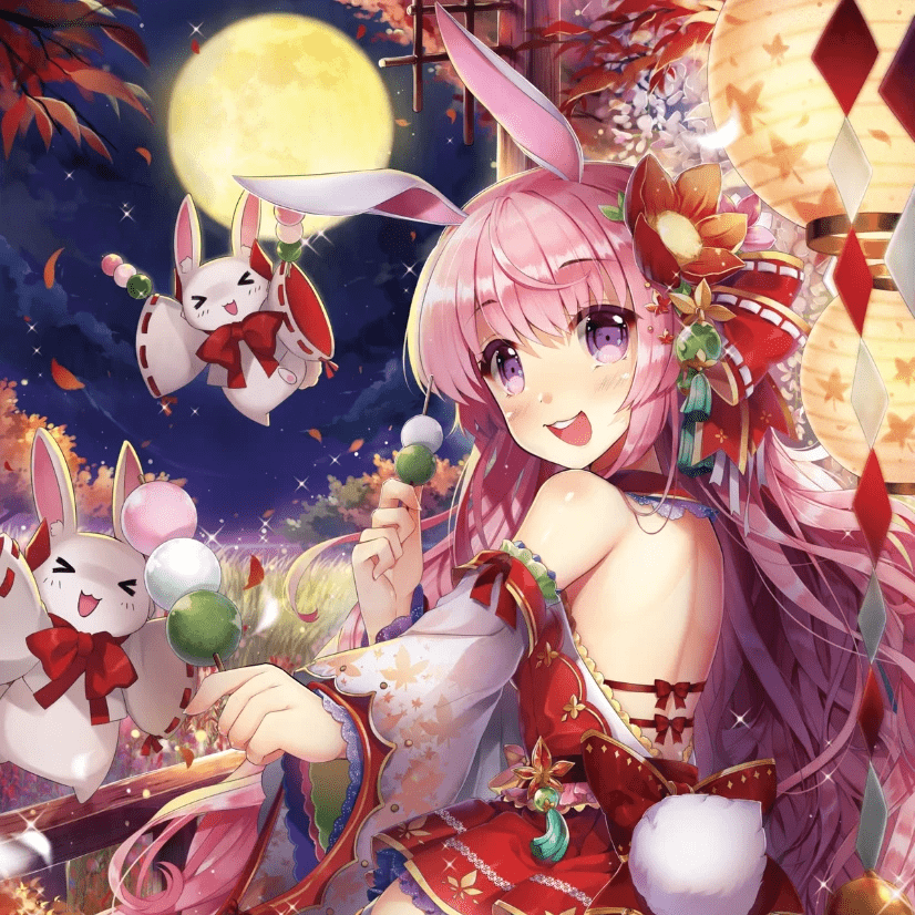 カレンダー用イラスト「9月:お月見」 カレンダー用イラスト「9月:お月見」