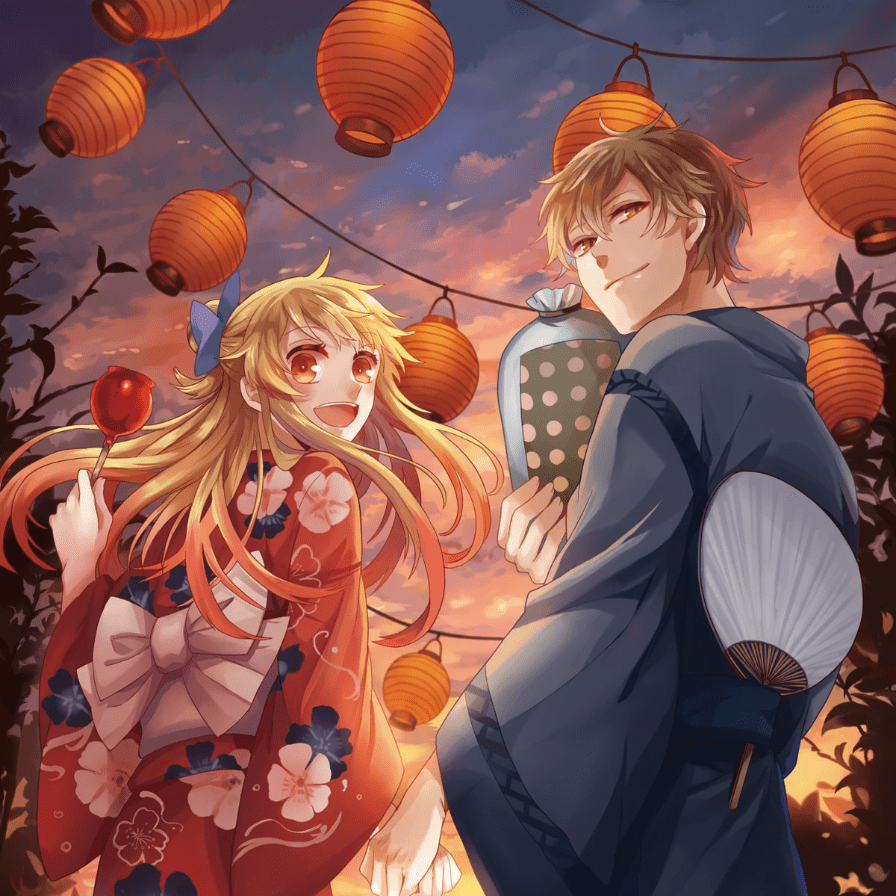 カレンダー用イラスト「8月:夏祭り」 カレンダー用イラスト「8月:夏祭り」