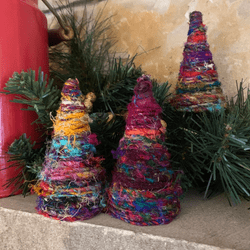 Boho Sari Yarn Christmas Trees Boho Sari Yarn Christmas Trees
