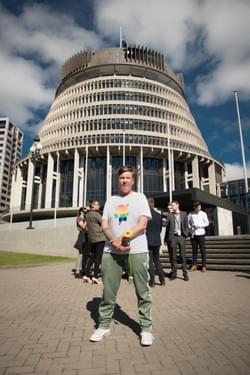 Karen O'Leary at the gun law reform petition delivery Karen O'Leary at the gun law reform petition delivery