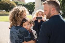 A whānau at the gun law reform petition delivery A whānau at the gun law reform petition delivery