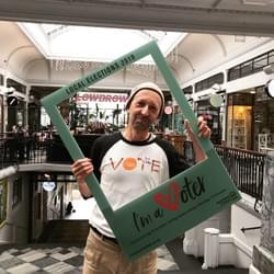 Eliot encouraging young people to vote in the local elections in partnership with RockEnrol Eliot encouraging young people to vote in the local elections in partnership with RockEnrol