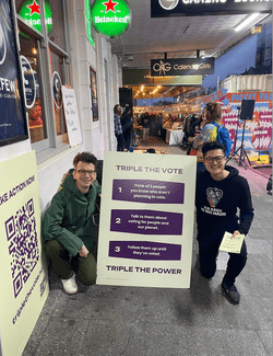 Max and Darryn tripling the vote on Karangahape Road Max and Darryn tripling the vote on Karangahape Road