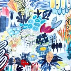 Blue floral with crosses Blue floral with crosses