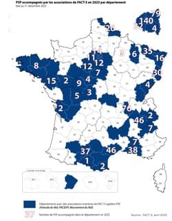 PSP accompagnés par FACTS par département PSP accompagnés par FACTS par département