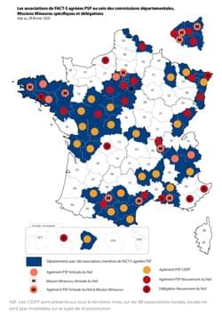 les territoires de FACTS, associations agréées PSP, Missions mineur.e.s, Délégations les territoires de FACTS, associations agréées PSP, Missions mineur.e.s, Délégations