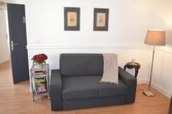 salon décoré avec soin et canapé lit convertible