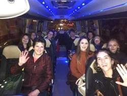 Group two on the coach from Seville to their accommodation