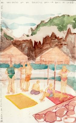 Piscine naturelle et parasols à Largès Pico Piscine naturelle et parasols à Largès Pico