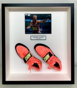 DAMIAN WARNER - Discus Shoes signed DAMIAN WARNER - Discus Shoes signed