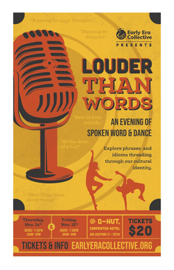Louder Than Words, at Carpenter Hotel November 14-16, 2019. Poster designed by Ketan Patel at Pure Cyan.