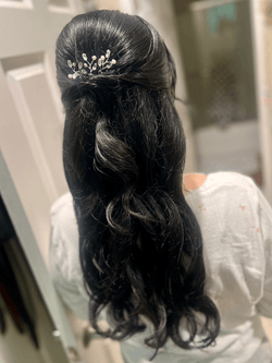 "Bridal hairstyling service by BfabMobile - professional hair and natural makeup." "Bridal hairstyling service by BfabMobile - professional hair and natural makeup."