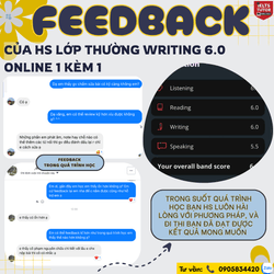 🔥 Thêm một feedback xịn xò đến từ bạn HS nhà IELTS TUTOR, bạn đã đạt band writing 6.0 sau khi hoàn thành khoá học ======= 🔥 Trăm ngàn feedback yêu thương của HS IELTS TUTOR https://www.ieltstutor.me/hall-of-fame 🔥 Một hai feedback thì có thể không tin nếu feedback lên đến hàng ngàn thì còn chờ gì nữa mà không liên lạc IELTS TUTOR ======= • IELTS TUTOR - Luyện thi IELTS ONLINE 1 kèm 1 đảm bảo đầu ra • Hotline: 0905834420 (Điện thoại/Zalo)