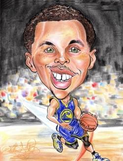 Steph Curry Golden State Warriors Caricature