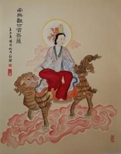 Avalokitesvara Buddha (size 54x67cm). Price 1000,- Euro
