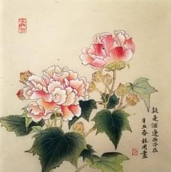 Hibiscus (size 33x33cm). Price 800,- Euro