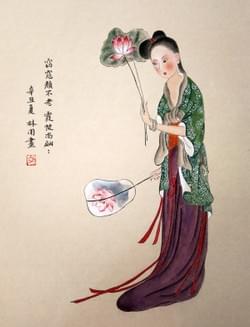 Chinese lady 5 (size 21x30cm). Price 800,- Euro