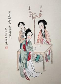 Chinese lady 6 (size 21x30cm). Price 800,- Euro