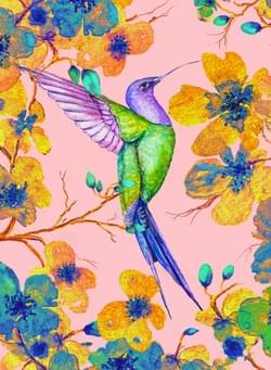 Humming Pink. Mixed media Humming Pink. Mixed media